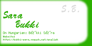 sara bukki business card